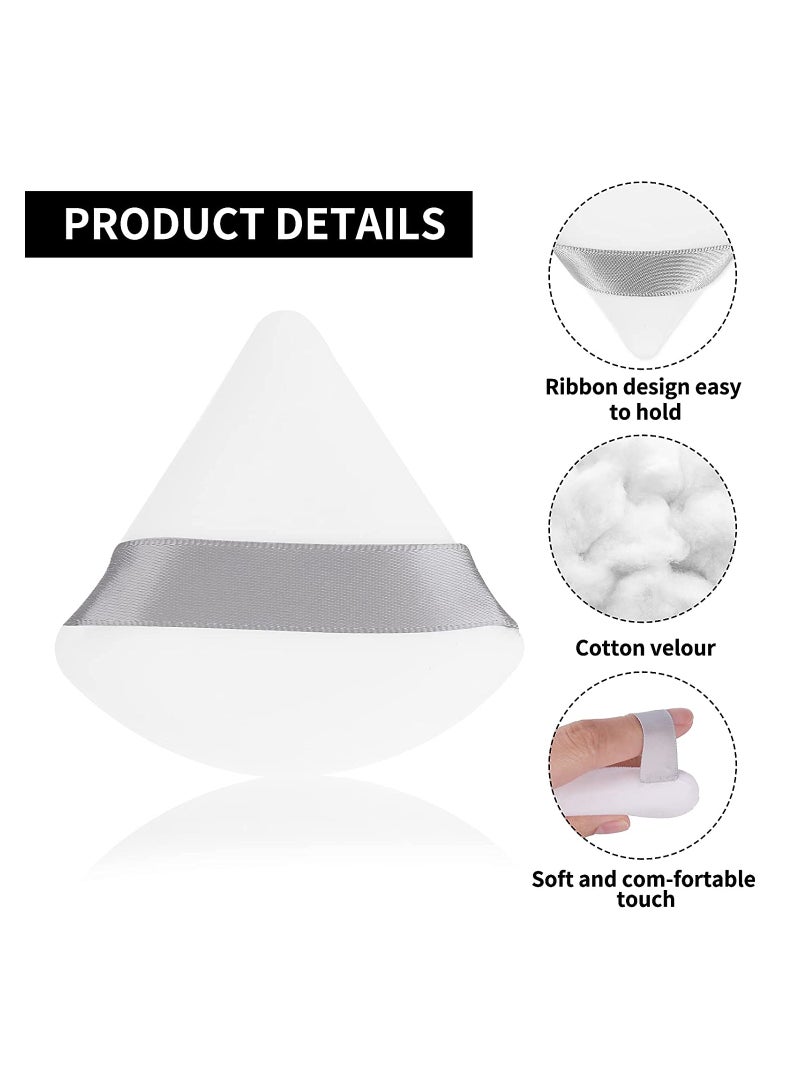 ORiTi 2 PCS Triangle Powder Puffs Face Cosmetic Powder Puff Washable Reusable Soft Plush Powder Makeup Sponge  - Image 2