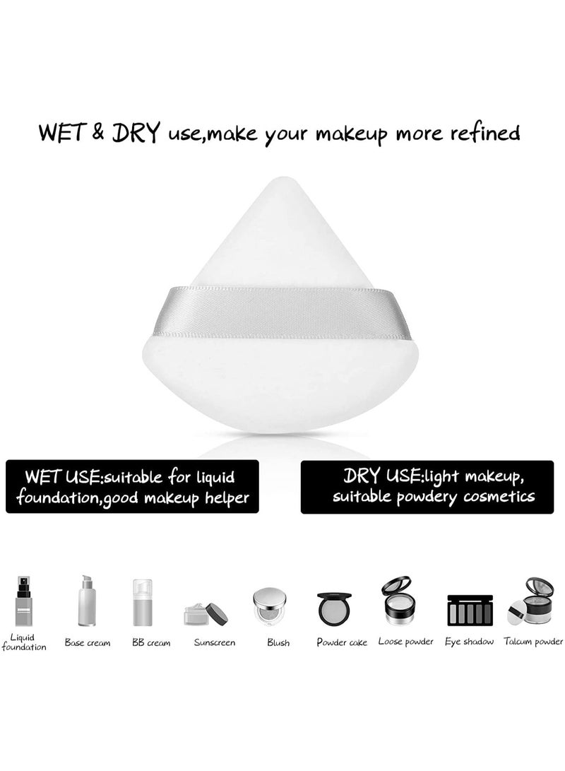 ORiTi 2 PCS Triangle Powder Puffs Face Cosmetic Powder Puff Washable Reusable Soft Plush Powder Makeup Sponge  - Image 3