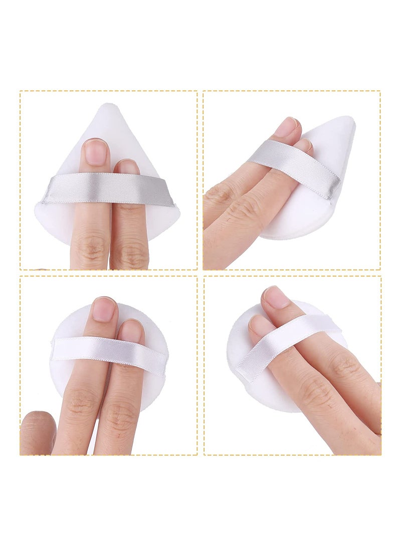 ORiTi 2 PCS Triangle Powder Puffs Face Cosmetic Powder Puff Washable Reusable Soft Plush Powder Makeup Sponge  - Image 4