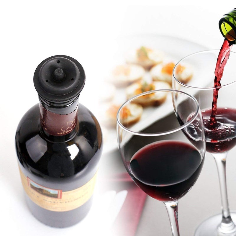 Verana Wine Saver with 1 Vacuum Stoppers Black - Image 4