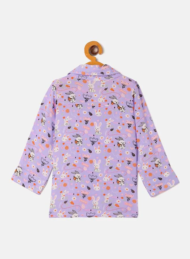 ستايلو بج Bunny Graphic Print Shirt & Pyjama Set by Styli