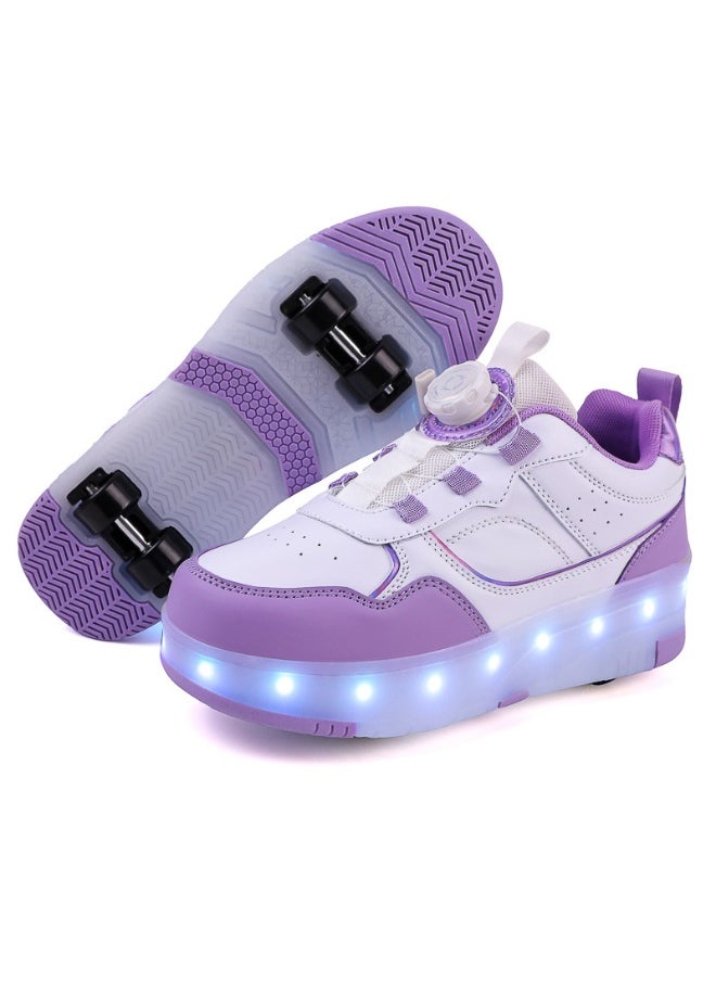 HUSK'SWARE Kids' Girls' Double Wheel Automatic Retractable Inline Skates 