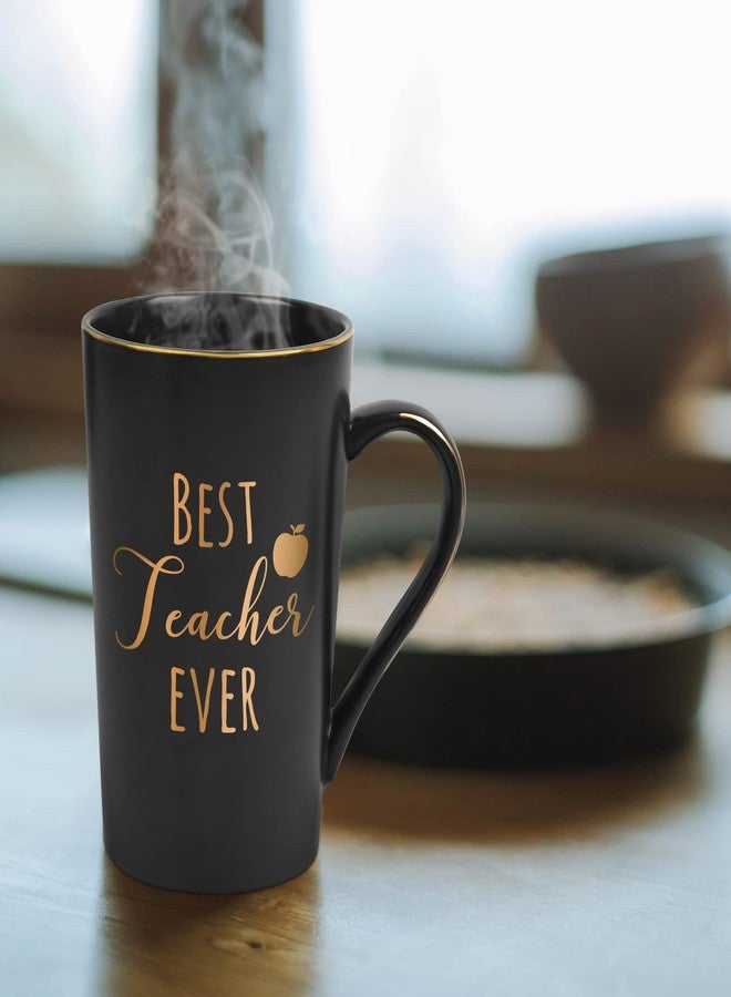Cabtnca Teacher Gifts for Christmas, Best Teacher Ever Coffee Mug, Teachers Appreciation Birthday Gifts from Students, 14Oz Black - Image 3