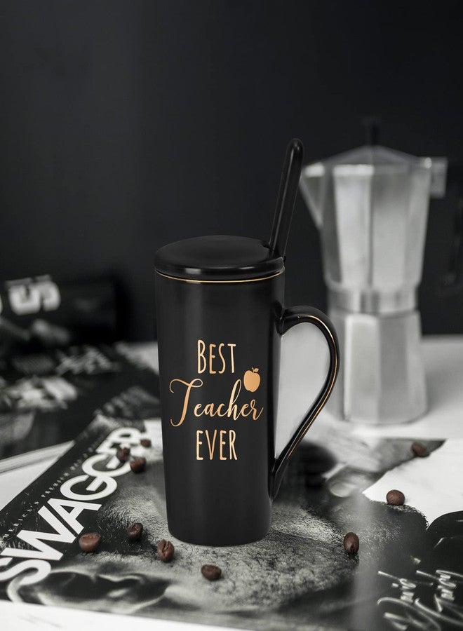 Cabtnca Teacher Gifts for Christmas, Best Teacher Ever Coffee Mug, Teachers Appreciation Birthday Gifts from Students, 14Oz Black - Image 2