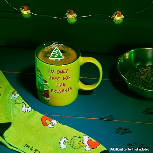 The Grinch Mug & Socks Gift Set for Women Men Teens, 11oz Tea Coffee Cup & Crew Socks US Size 7-11, Festive Holiday Christmas Secret Santa Gifts - Image 2