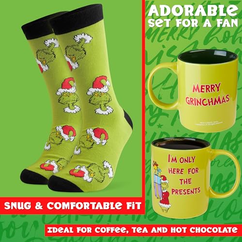 The Grinch Mug & Socks Gift Set for Women Men Teens, 11oz Tea Coffee Cup & Crew Socks US Size 7-11, Festive Holiday Christmas Secret Santa Gifts - Image 4