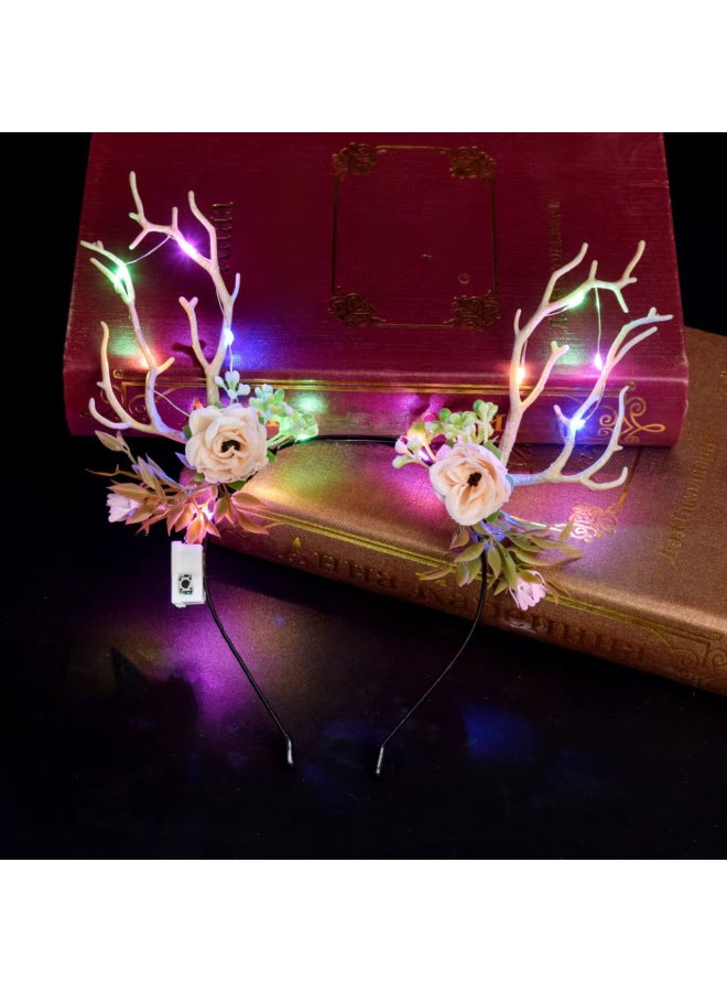 Luminous Headband With Light Hair Accessories Internet Popular Night Market Children's Stall Small Commodities Stall Headband Antler Headwear Wholesale-Specifications:Fox Hair Hoop Color Light  - Image 1