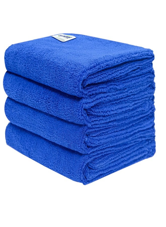 SOFTSPUN Microfiber Cloth 40x60 Cms, 4 Piece Towel Set, 340 GSM (Blue) Multi-Purpose Super Soft Absorbent Cleaning Towels for Home, Kitchen, Car, Cleans & Polishes Everything in Your Home. - Image 1