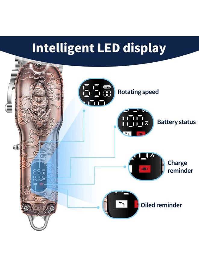 Roziapro Hair Clippers for Men T-Blade Trimmer Professional Barber Clippers - Cordless Hair Cutting Beard Trimmer Mens Electric Hair Trimmer Rechargeable Gold Knight Grooming Kit （Rose Gold） - Image 5