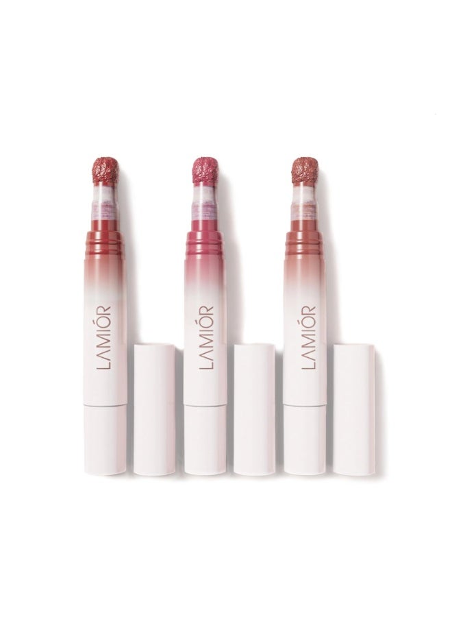 LAMIOR Blurry Fudgy Lip Tint - Combo of 3, Shade - Sunday Brunch | Ultra Velvety Matte | Transfer Proof & Hydrating Formula | Long-Lasting Lip Tint with Cushion Applicator | Vegan & Cruelty-Free - Image 1