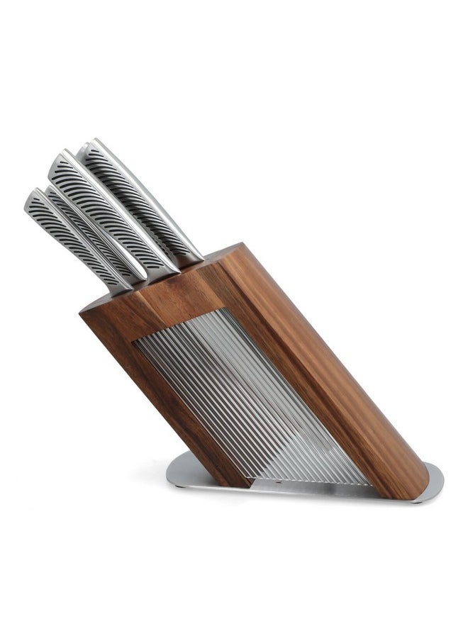 PARFAIT - High Quality Kitchen Knife Set with Acrylic Stand Silver and Brown 37.3 x 11.1 x 23.1 cm 175W66001 - Image 1