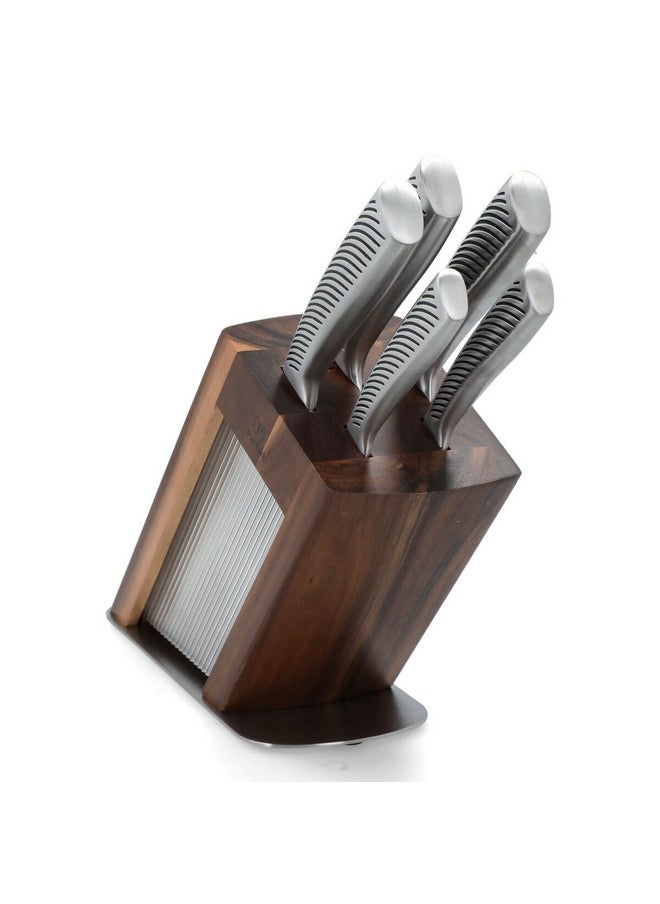 PARFAIT - High Quality Kitchen Knife Set with Acrylic Stand Silver and Brown 37.3 x 11.1 x 23.1 cm 175W66001 - Image 1