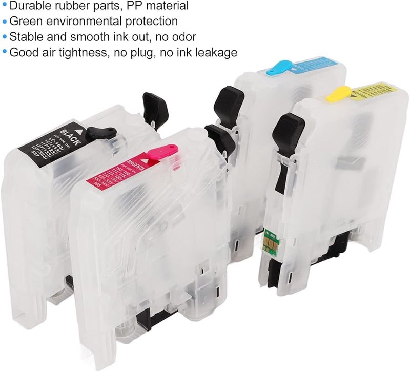 Compatible Ink Cartridges LC563 4 Colors Permanent Chip Smooth Printing Durable PP Material Leak Proof - Image 4
