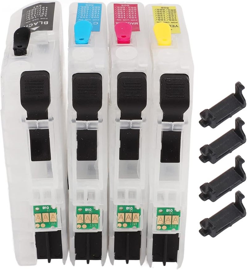 Compatible Ink Cartridges LC563 4 Colors Permanent Chip Smooth Printing Durable PP Material Leak Proof - Image 1