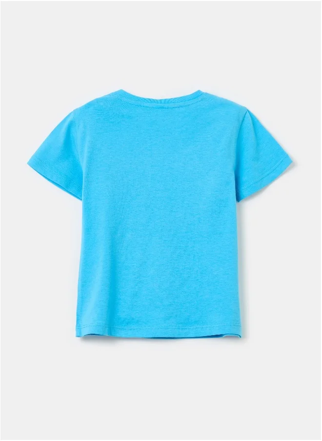 او في اس Cotton T-shirt with small snails patch