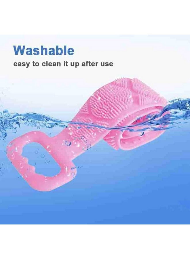 PRITASHA Silicone Body Back Scrubber, Double Side Bathing Brush for Skin Deep Cleaning Massage, Dead Skin Removal Exfoliating Belt for Shower, Body Brush for Bathing(MULTICOLOUR)(PACK OF 2) - Image 3