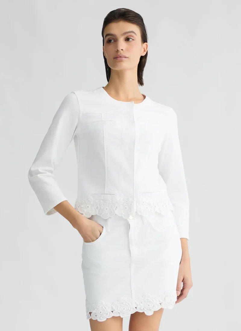 Liu Jo White jacket with embroidery