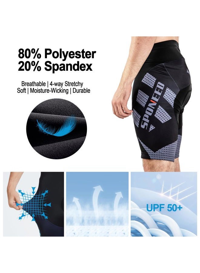 sponeed Bicycle Men Shorts Bike Riding Padded Bicycling Wear Biking Pants Gel Padded Tights US XX-Large Grey - Image 5