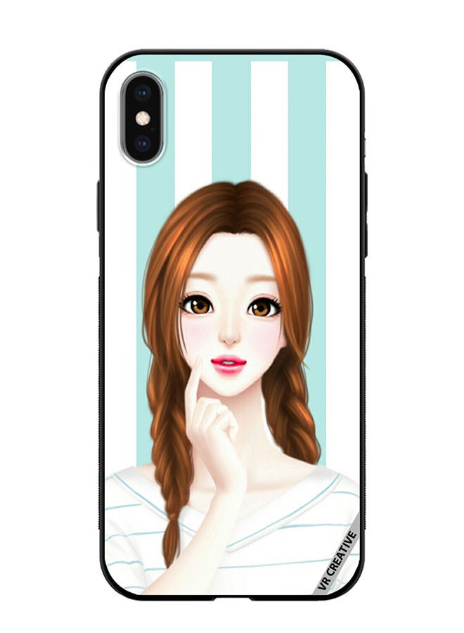 VR CREATIVE Protective Case Cover For Apple iPhone XS Max Thinking Girl Design Multicolour - Image 1