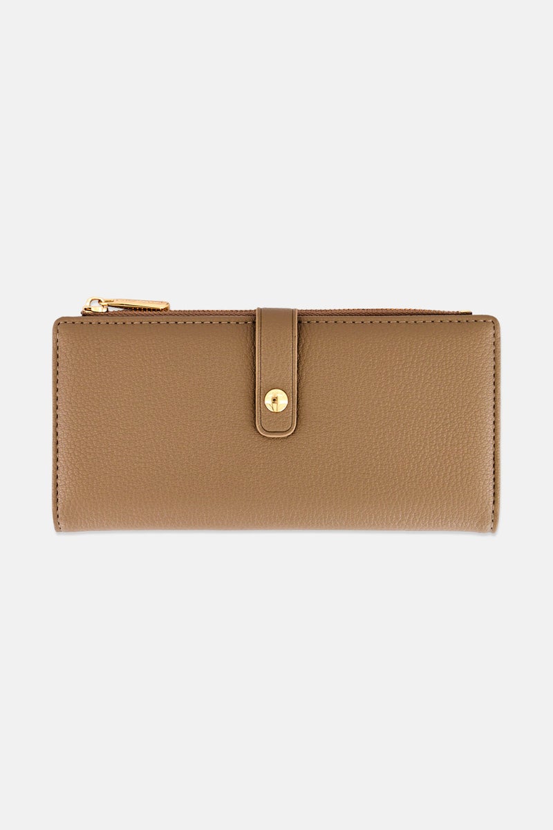 Kathy Ireland Women Brand Logo Bi Fold Long Wallet, Warm Taupe - Image 2