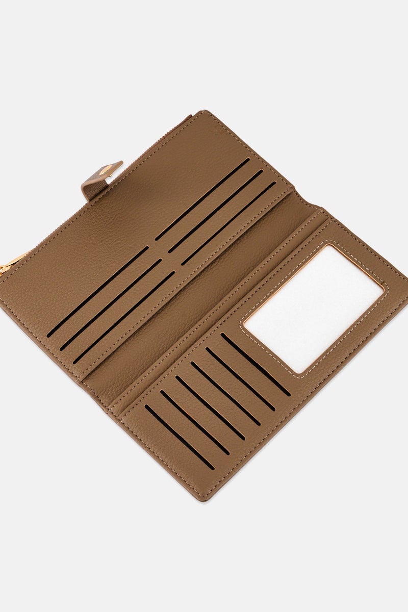 Kathy Ireland Women Brand Logo Bi Fold Long Wallet, Warm Taupe - Image 3