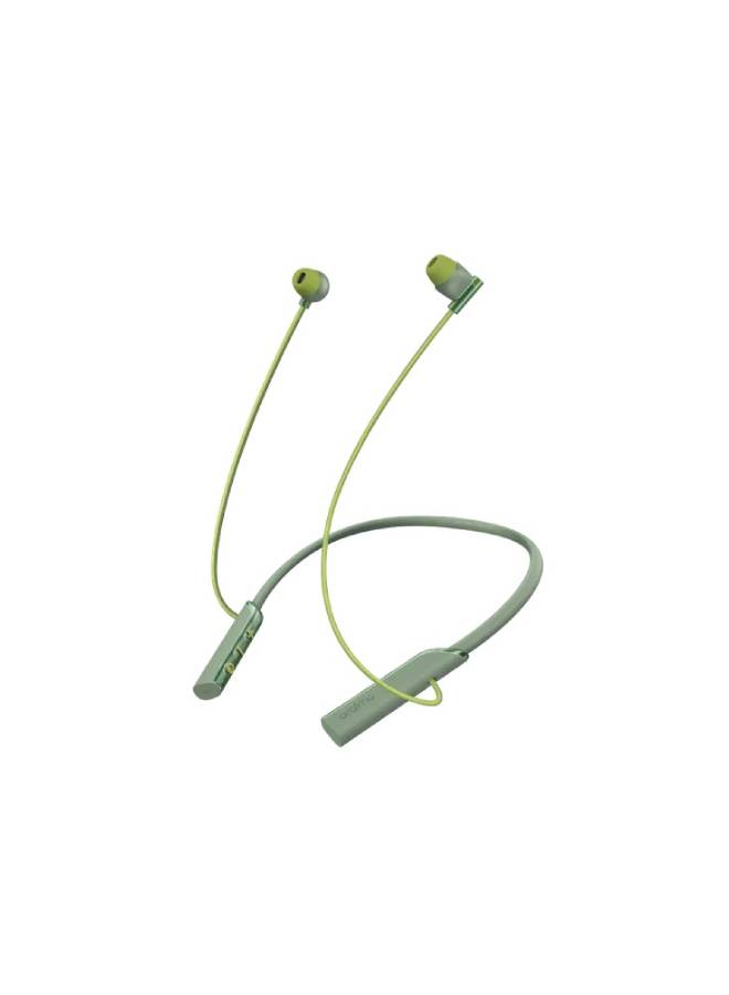 Necklace Lite OEB-311 Neckband Wireless in Ear Earphones Deep Bass,30Hrs Playtime,ASAP Charge,ENC Tech,Low-Latency Ergonomic Neckband, Sweat-Resistant Magnetic Earbuds Sage Green