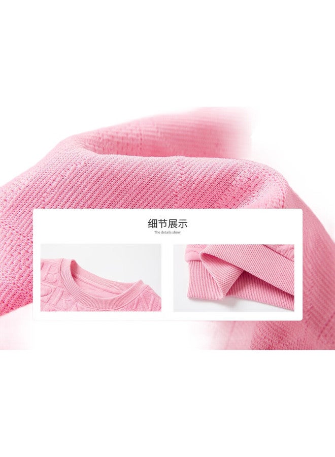 Ask Junior Girls' Sweatshirt Spring Collection, Fashionable Heart And Letter Print Sweatshirt For Older Children, Pink, Size 170 - Image 2