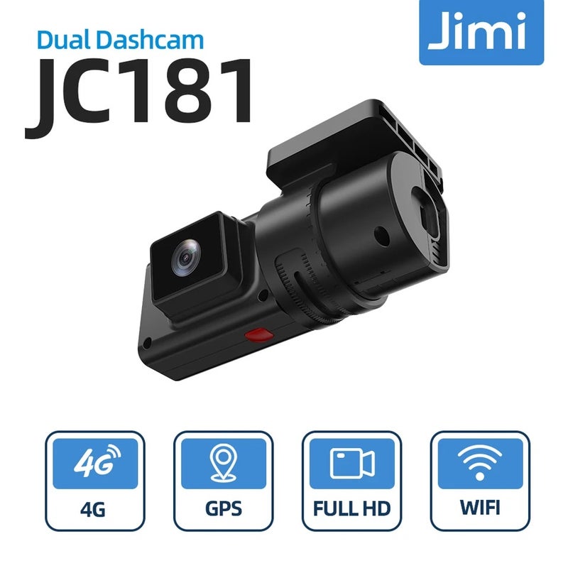 جيمي ملحقات كاميرا Jimi JC181 Mini 4G Car Camera With Live Stream Dual Cameras GPS Tracking Wifi Hotspot Multiple Alarms DVR Dash Cam APP Web - Image 2