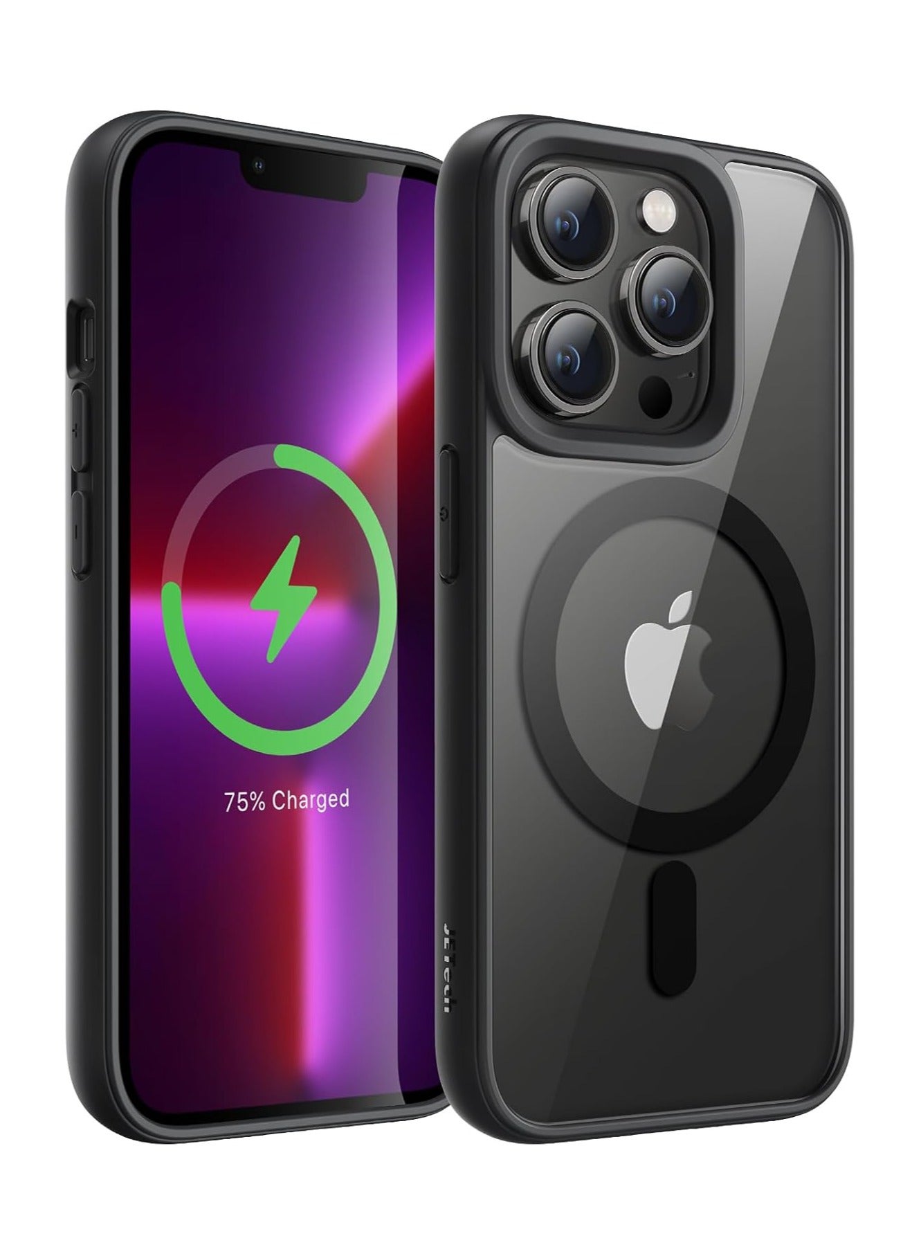 Magnetic Case for iPhone 13 Pro Max Case, Compatible with MagSafe, Plating Luxury Cover, Clear Soft TPU Shockproof Protective Phone Case, (Black)