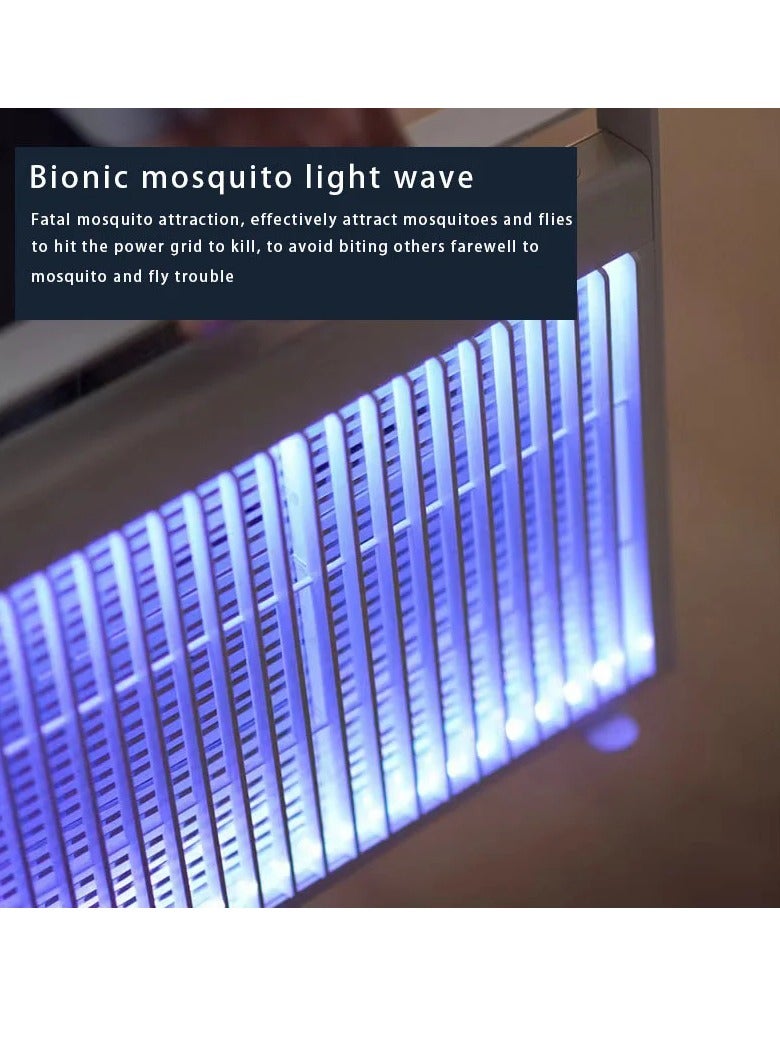 AROAQ Wireless Mosquito Killer Lamp, Ultra Thin Electric Shock Mosquito Killer, Lightweight And Portable Insect Killer Light, Wall Mount Bug Trap Killer For Outdoor And Indoor, (Blue With Battery)  - Image 3