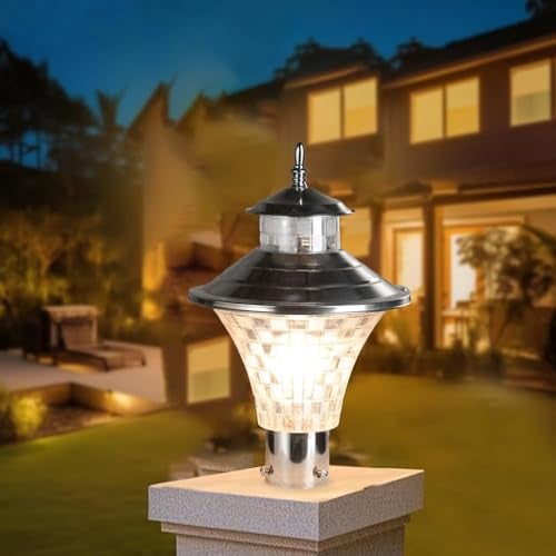 WHITERAY Metal and Polycarbonate Main Gate Light for Outdoor Pillars Durable Waterproof Post Lamp for Garden, Driveway, Entrance, Driveway,Pathway, Lawn and Fence Columns (Without Bulb) - Image 1