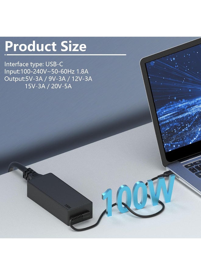 Zexen 100W USB C Laptop Fast Charger Fit for Lenovo, HP, Dell, Asus HP, Dell, Asus Laptops and All USB-C Port Devices, Charge Type C 100W 96W 90W 87W Device - Image 3