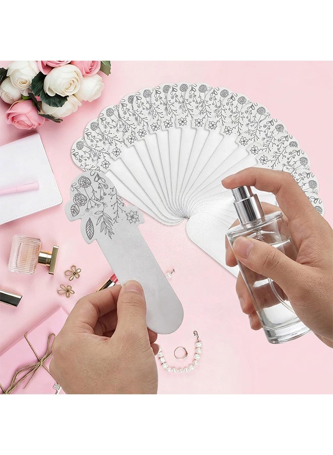 GD 100 Pcs Disposable Perfume Test Strips White Essential Oils Tester Paper - Floral Print Aromatherapy Fragrance Classification Testing Card for Essential Oil Blending, Perfume Making, Aromatherapy & Fragrance Sampling - Image 4