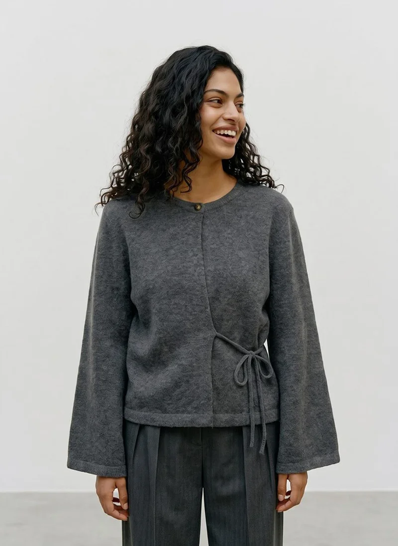 فيرو مودا VMVIXEN Long Sleeve Tie Knit Jacket