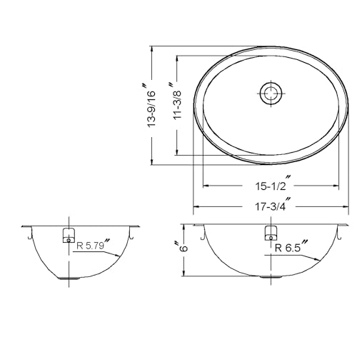 Houzer Opus Stainless Steel Bathroom Sink: 18 Inch Undermount Oval Bowl without Overflow, Optional Grid Drain, Durable & Versatile, Essential for Home & Apartment: CH-1800-1 - Image 3