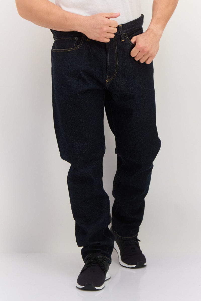 GAP جينز رجالي بقصة مستقيمة ضيقة، مغسول وقابل للتمدد، أزرق داكن - Image 1