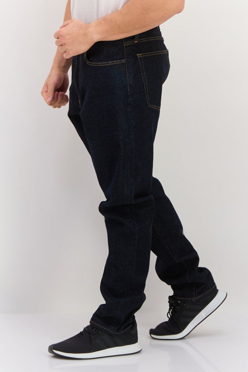 GAP جينز رجالي بقصة مستقيمة ضيقة، مغسول وقابل للتمدد، أزرق داكن - Image 3