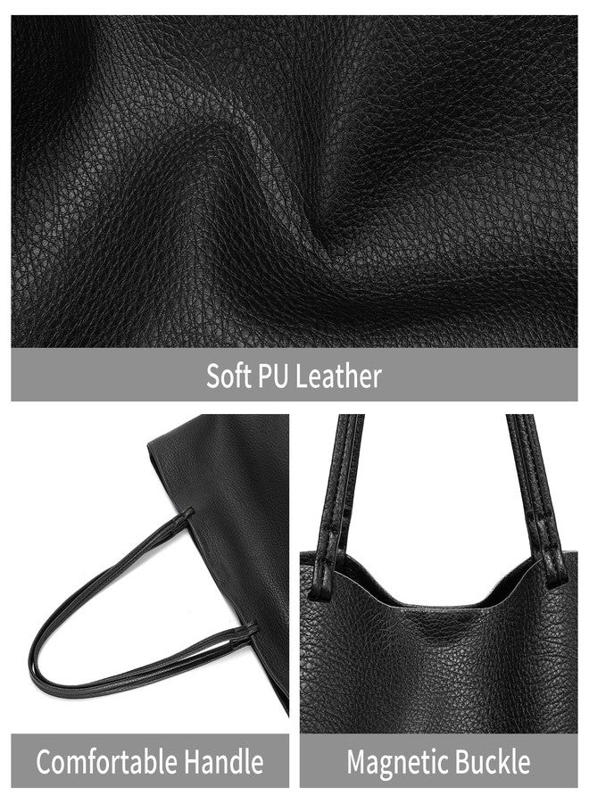 SENDEFN حقيبة توت جلدية SENDEFN للنساء حقيبة عمل كتف كبيرة مع مقبض علوي وحقائب يد وسفر للسيدات مع جيب بسحاب - Image 5