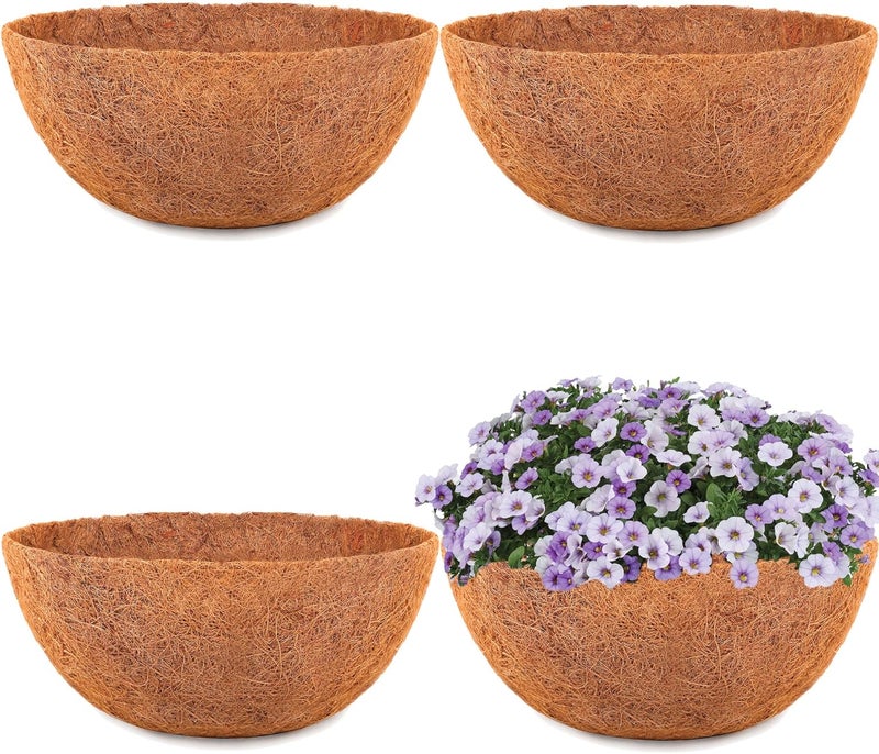 HFHOME 4PCS 14" Round Coco Liner Coco Fiber Replacement Liner - Image 1