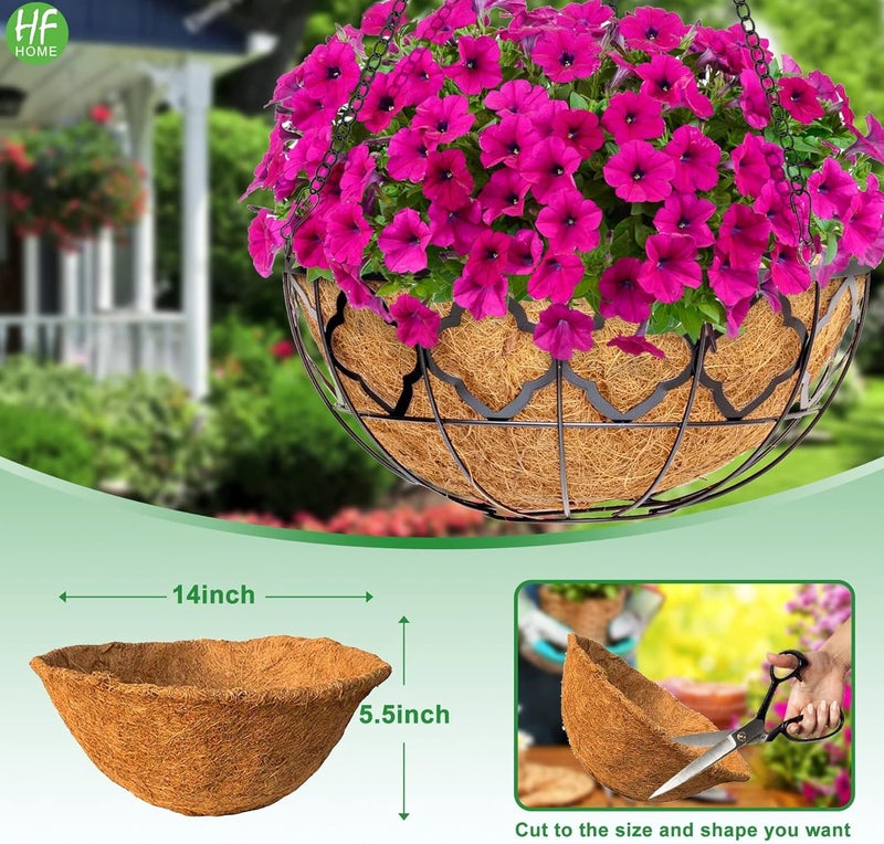 HFHOME 4PCS 14" Round Coco Liner Coco Fiber Replacement Liner - Image 2