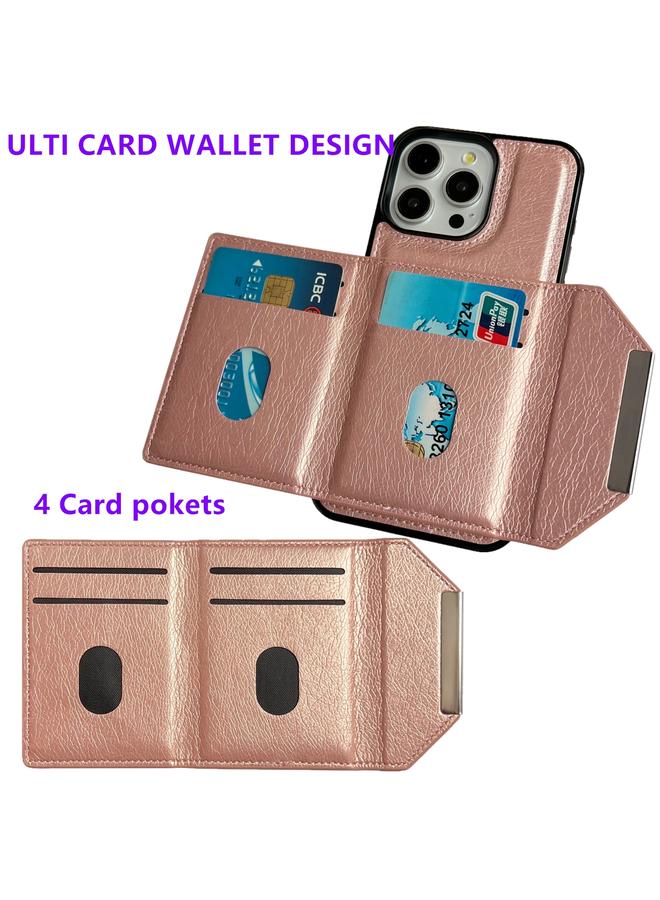 S-TOP Case For iPhone 15 Pro Max Solid Color Metal Buckle Card Slots Bag Phone Case - Image 4