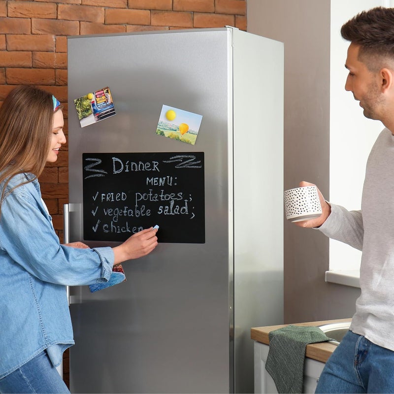 magy store Magnetic Chalkboard Film, 19" x 13" Magnetic Blackboard Sheet not Sticker for Wall, Dry Erase Chalk Board for Office, School, and Kids, Includes Dustless Chalk, and Magnet - Image 3
