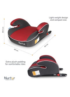 Nurtur Enzo Kids Booster Car Seat - Arm Rest Seat, Blow Up Narrow Backless Booster Car Seat For Travel, Group 3, 22Kg - 36Kg ( Approx 6 Years To 12 Years ) - Red  - Image 4