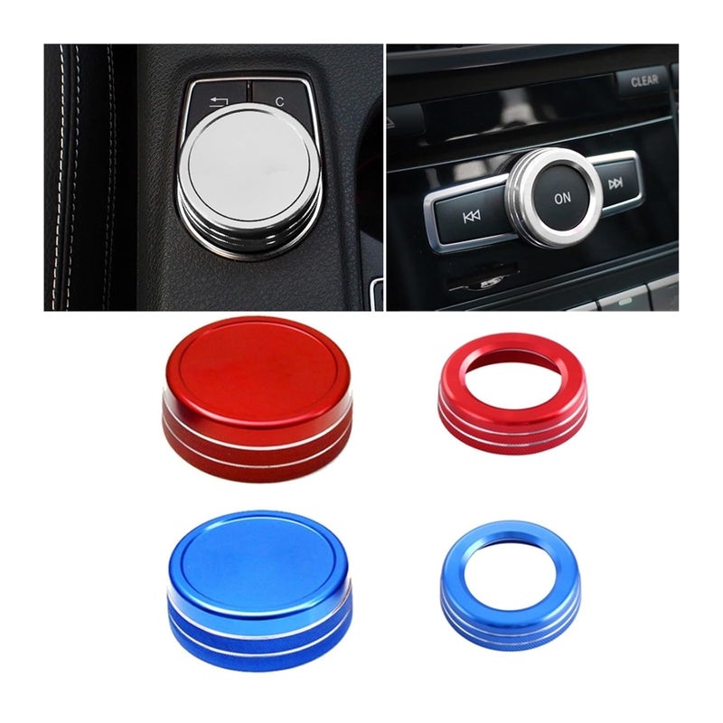 QASULER Car Multimedia Volume Control Knob Trim Cover Ring - Image 3