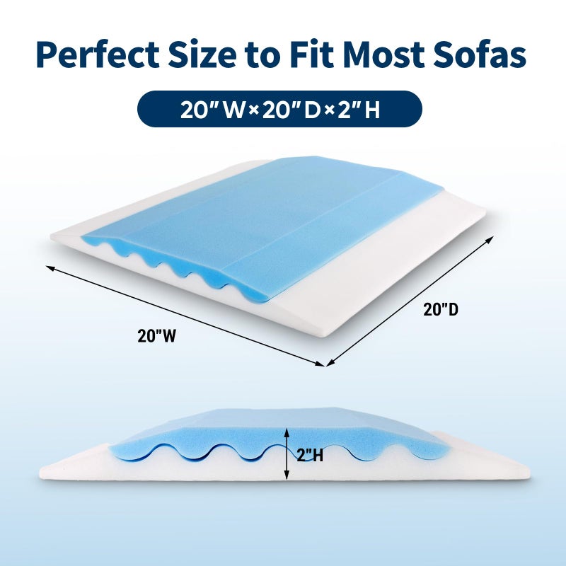 Lifvean Upgraded Wave Double Layer Sofa Cushion  Couch Support For Sagging Cushions To Repair Sagging Seats  Lift Saggy Seats  20X20X2 In  Set Of 2 - Image 2
