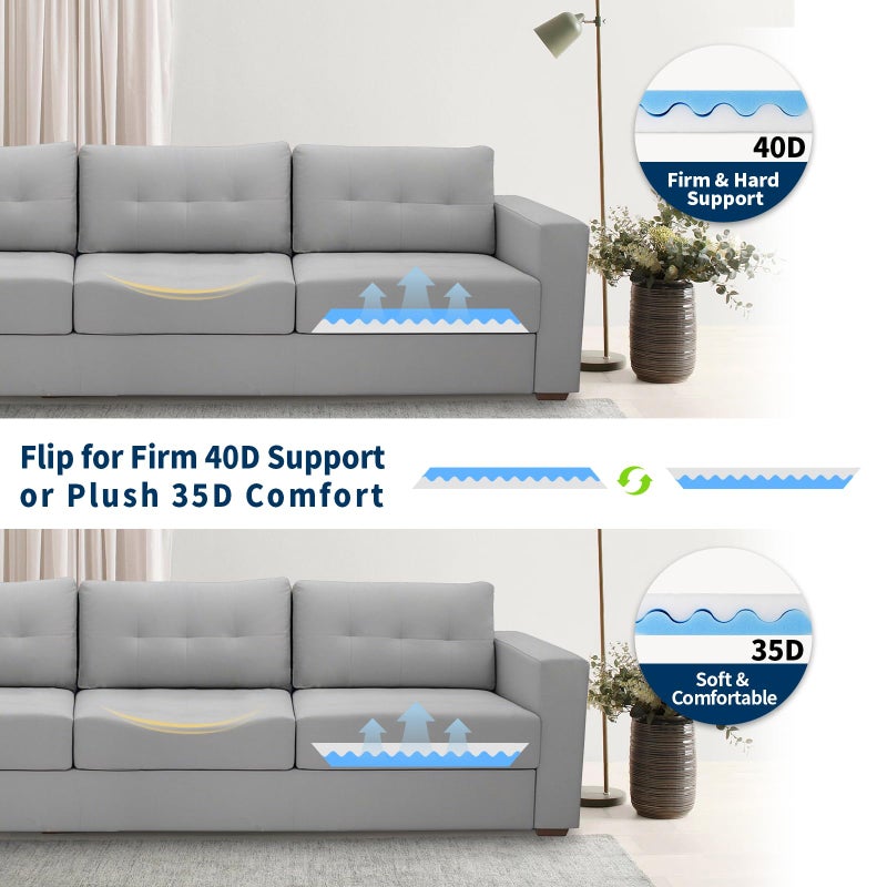 Lifvean Upgraded Wave Double Layer Sofa Cushion  Couch Support For Sagging Cushions To Repair Sagging Seats  Lift Saggy Seats  20X20X2 In  Set Of 2 - Image 5