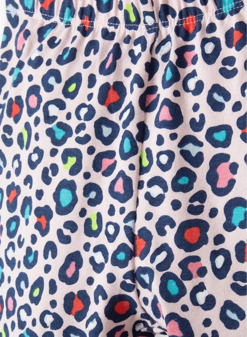 MINOTI Kids Girls Leggings All Over Print With Stretch Waist