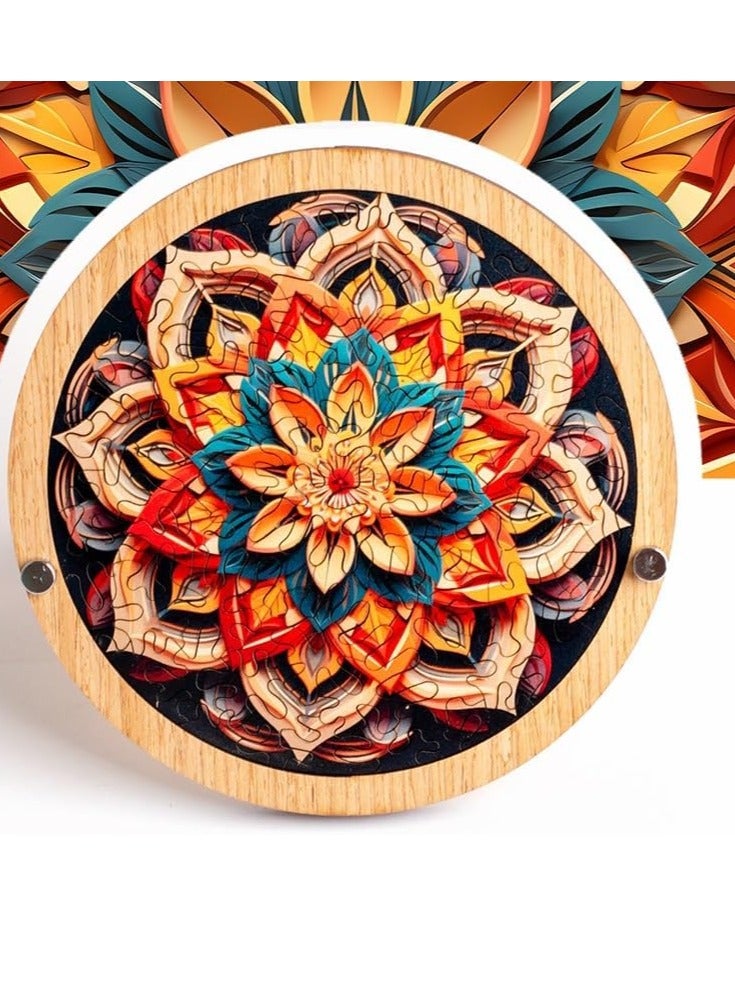 general Mandala Puzzle - Super High Difficulty, Shaped Grade 10, Irregular Wooden Brain Teaser for Adults - Image 2
