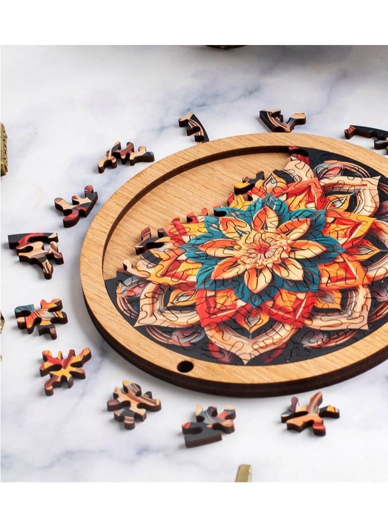 general Mandala Puzzle - Super High Difficulty, Shaped Grade 10, Irregular Wooden Brain Teaser for Adults - Image 4
