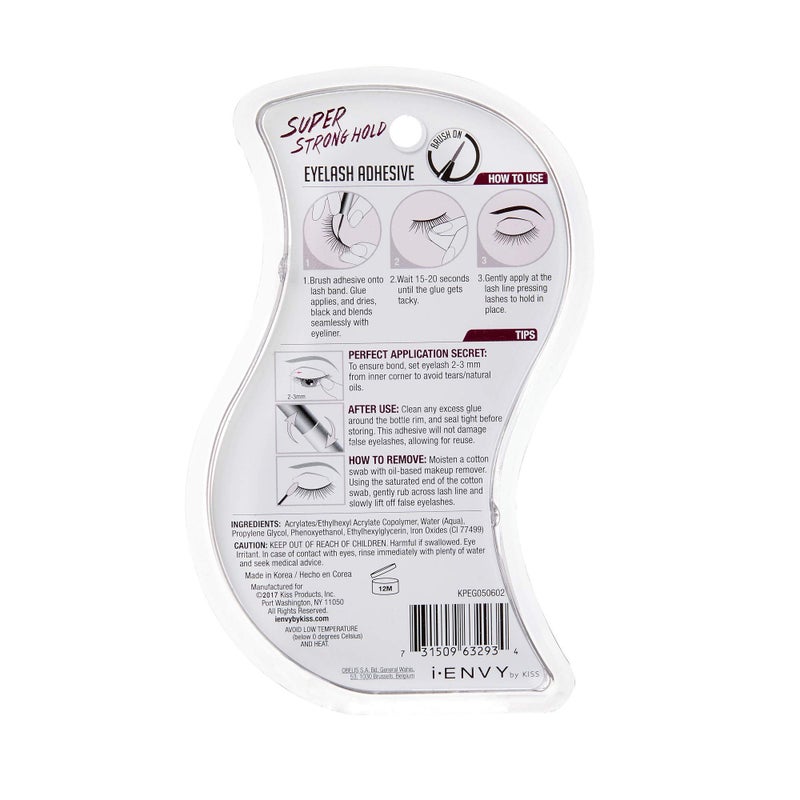i.Envy i-Envy by KISS Super Strong Hold Eyelash Adhesive Black KPEG05 Brush On Latex Free 0.18oz - Image 2